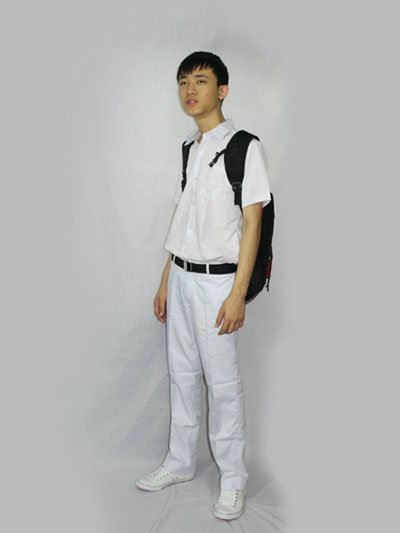 白长裤(直裤筒) White Long Pants (Straight Cut)